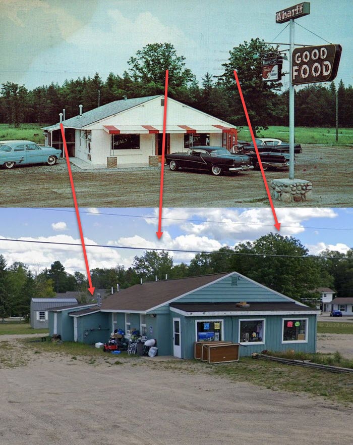 Wharffs Dinner Bell - Comparison Then Vs Now (newer photo)